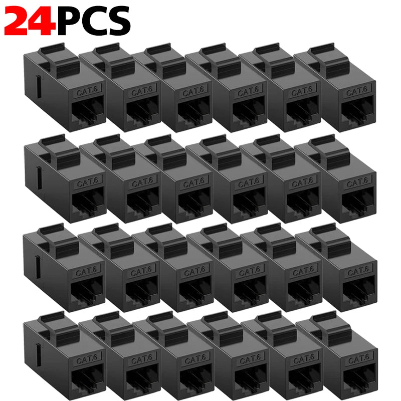 1-24PCS Cat6 RJ45 Keystone Coupler Network Ethernet Dual Straight Head Lan Cable Connectors Internet CAT 6 6a Extender Plug