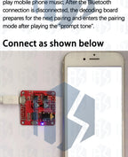 ‌XY-BT5W Bluetooth 4.2 Audio Module - 3.7-5VDC 5W×2 Stereo Amplifier Board w/A2DP & Auto Pairing for Portable