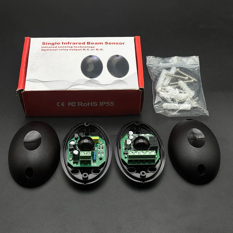 Single Infrared Beam Sensor Photocell Garage Door Infrared Sensor 12V-24V for Sliding Gate Ir Barrier Automatic Obstacle Alarm