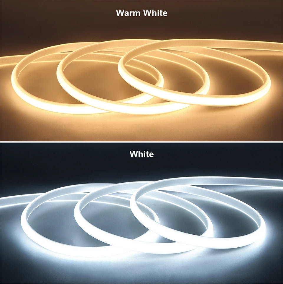 288 LEDs/m IP67 Waterproof AC110V/220V COB LED Strip Light EU/US Plug for Home Hotel Theater Outdoor Advertising Sign Decoration
