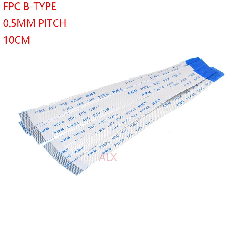 10PCS FPC Ribbon Flexible Flat CABLE PITCH 0.5MM 100MM B-Type 4P 6P 8P 10P 12P 16P 20P 30P 40P FFC WIRE 6/10/12/16/20/30/40 pin