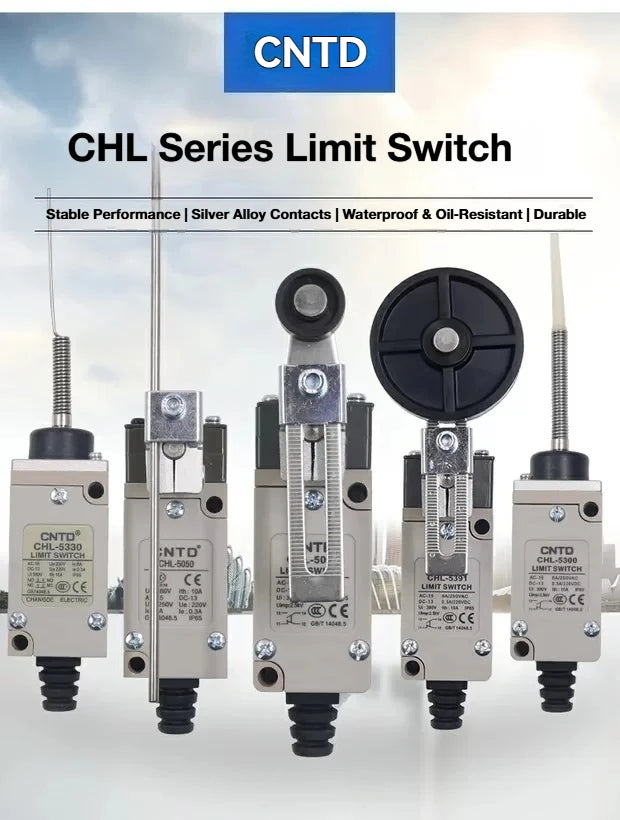 CNTD Vertical Travel Limit Switch 10A 250V CHL‑5000 CHL‑5030 CHL‑5050 CHL‑5200 CHL‑5220 CHL‑5300 Micro Switch IP65 Waterproof
