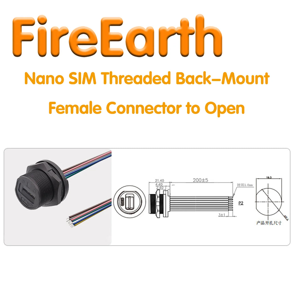 IP67 Micro SD Card Extension Cable Panel Mount Soft Flex Extender FPC Waterproof TF Cord for Cabinet Chassis Case Frame 0.2m