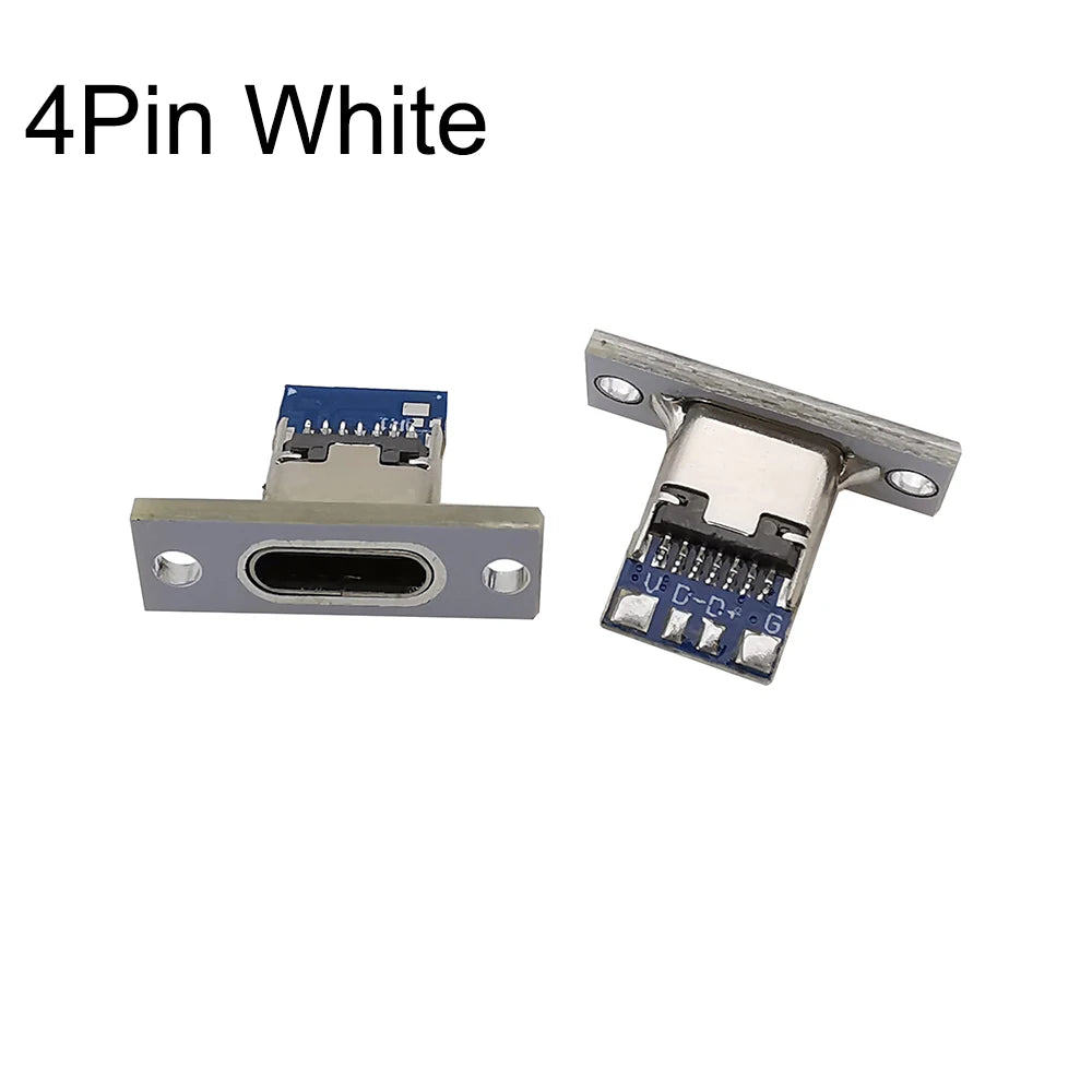 1/2/3/5/6/10Pcs Type-C USB Jack Socket With Fixing Plate 2Pin 4Pin 6Pin Type C Female Welding Connector Charging Port
