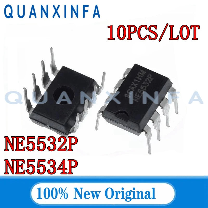 10PCS NE5532P NE5534P DIP8 NE5532 NE5534 Low-noise Dual-channel Operational Amplifier IC Chips