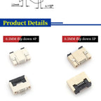10pcs 4P 5P 6P 8P 10P 12P 14P 16P 20P 22P 24P 30P 34P 0.5mm/1mm Pitch Under Clamshell Socket FPC FFC Flat Cable Connector