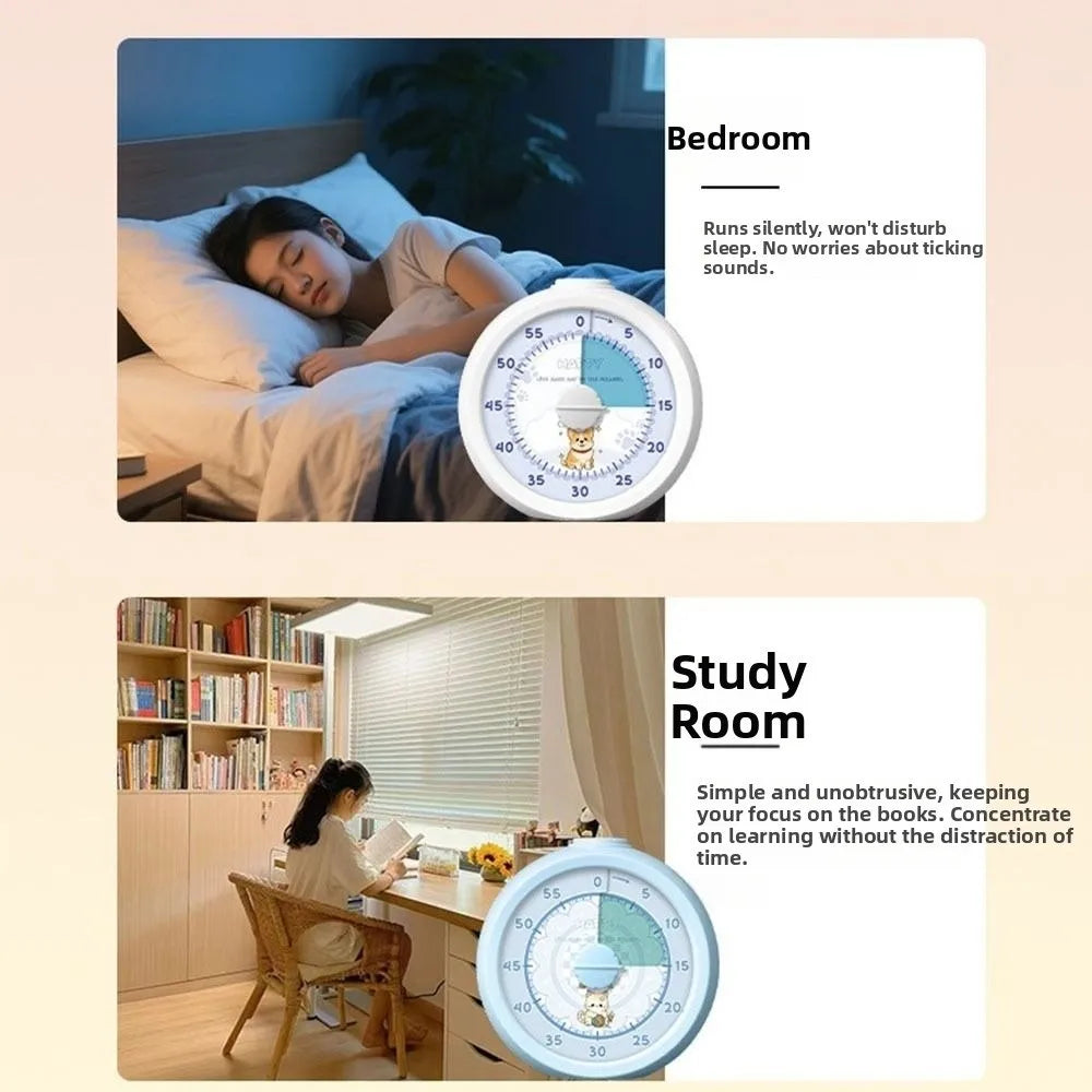 Portable Visual Timer Multifunctional 60-Minutes Timer Countdown Alarm Clock Silent Operation Visualization Function