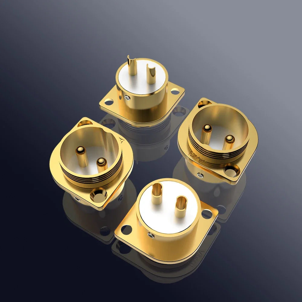 Viborg GM16G Pure Copper Made Gold Plated Micro Male Connector 2pin GX16 Aviation GX16 Male Socket Chassis