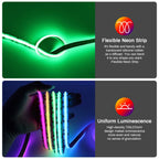 1-25M RGB Addressable COB LED Strip Light 24V WS2811 Pixel LED Strip Tuya WiFi RGBIC LED Ribbon Light Kit For TV Room decoration