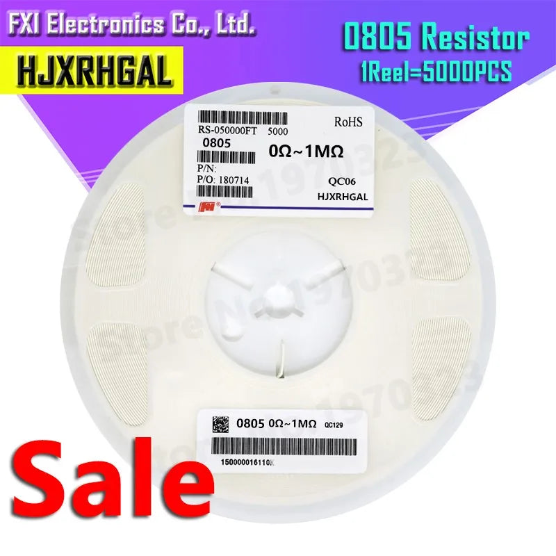 5000Pcs 0805 SMD 1/4W 0R ~ 10M chip resistor  0 10R 100R 220R 330R 470R 1K 4.7K 10K 47K 100K 0 10 100 330 470 ohm