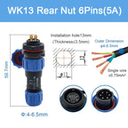 SP13 Waterproof Connector Solder-type IP68 Aviation Plug Socket Set Back Nut Docking Electric Panel Install 2/3/4/5/6/7/9 Pin