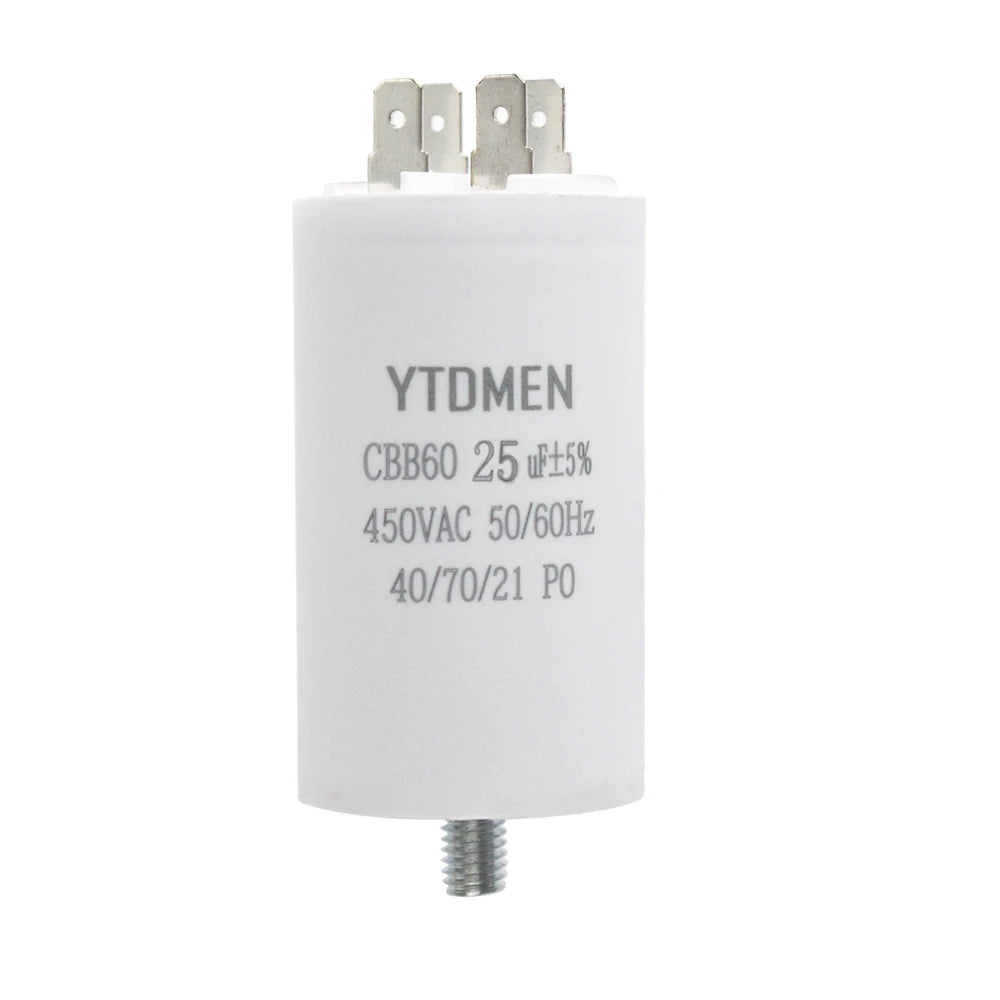 CBB60 Motor Capacitors with Screw Double Insert 450V AC Starting Capacitor 4uF~60uF capacitance for Air Compressor Water Pump