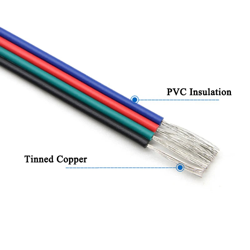 1~50m LED Cable Electrical Wire 2/3/4/5/6pin LED Extension Cables For RGB RGBW RGBWW SMD WS2812B LED Strip Light JST Connector