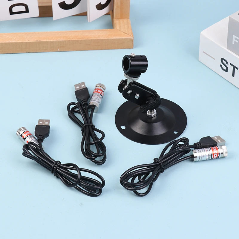12mm 5mw Adjustable Focus Red Diode Industrial Laser Module Positioning Copper Head With USB Line 650nm Dot Line Cross