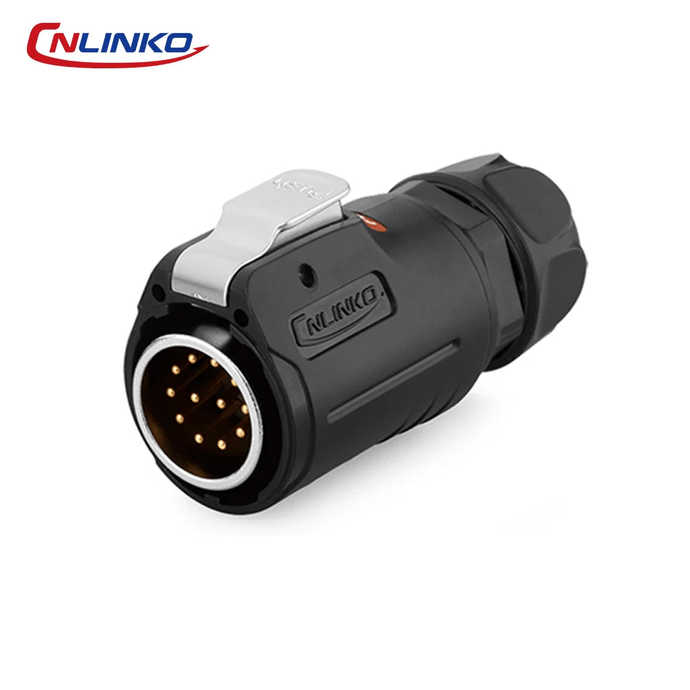 CNLINKO M24 Industrial Power & Signal Connector 2-24 Pin 25A 500V Waterproof IP68 Semi-Metal Solder Type Single-Hole Mount