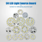 3/5/10PCS Round LED Light Board DC 5V 3W Low Voltage 5730 2835 SMD LEDs 3000K Warm or White 6000K Dimmable Bulb Lamp Panel