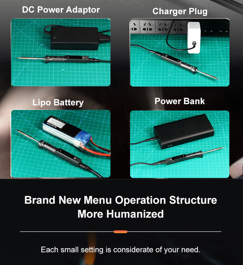 Original TS101 Soldering Iron 65W Mini Portable Adjustable Temperature LCD New Upgrade TS100 with Soldering Iron Tip Set