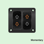 UP DOWN ARROWS Momentary Rocker Switch 7P (ON)-OFF-(ON) DPDT Retractive Switch + Wires for Car Boat Marine Vehicle Yacht Ship