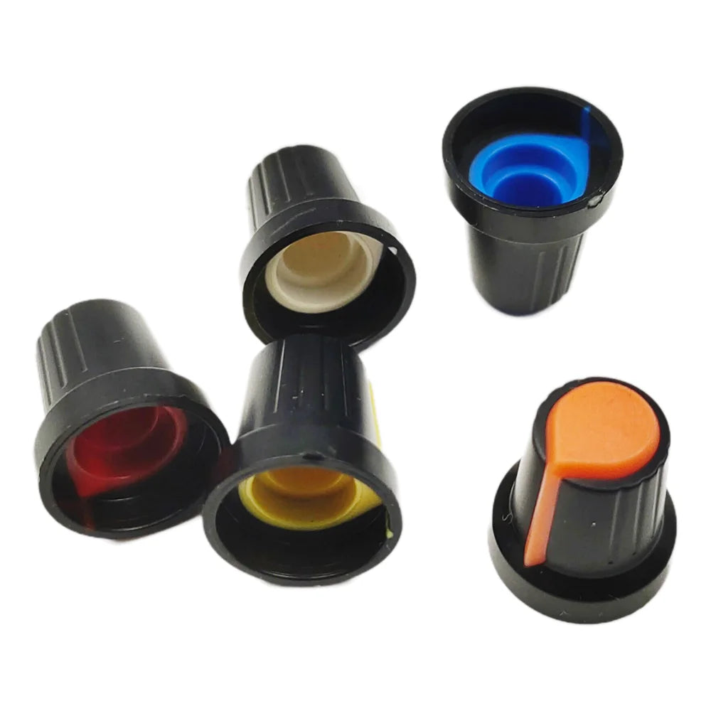 25PCS WH148 Potentiometer Knob Cap 15X17mm 6mm Shaft Hole AG2 for Encoder, Electric Guitar Speaker Mixing Board