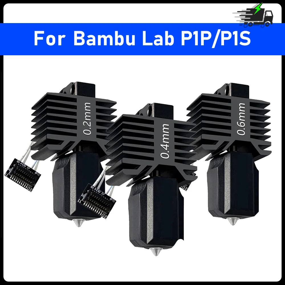 Upgraded P1S P1P Hotend Hot End Full Assembly Print Head Ceramic Heater Cartridge Rod Thermistor Kit Replacement for Bambu Lab