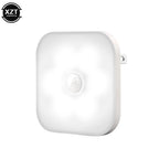 LED Night Light US/EU Plug In Smart Motion Sensor Light Children's Night Light Wireless Night Lamp For Bedside Table Bedroom