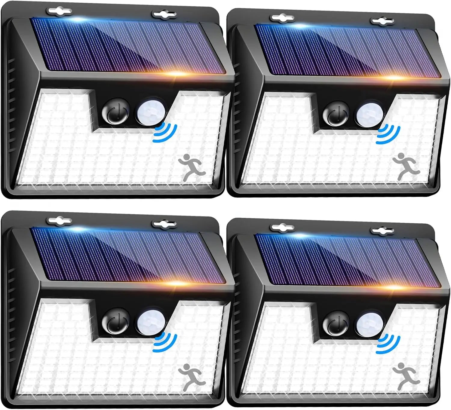 Solar Lights Outdoor Waterproof, 140LED Motion Sensor Light, 3 Modes Solar Powered Fence Security Lights for House Outside