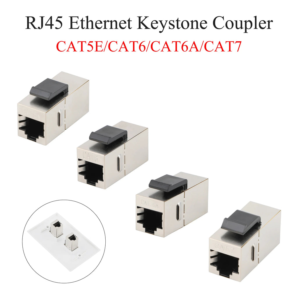 10/25PCS CAT.6/7 Shielded Keystone Jack Rj45 Inline Coupler Female to Female Ethernet Adapter For Blank Patch Panel