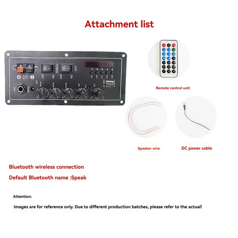 15w+15w Audio Amplifier Board USB Radio Support Dual Microphone Bluetooth Amplificatore Subwoof for Speaker 12V 24V 220V-PZZW