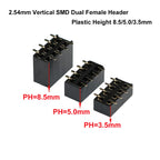 20pcs 2.54mm SMT PH3.5 2x3P/5P/8P/10P/13P/20P Double Row Short Low Profile SMD Surface Mount Female PCB Header Socket Connector