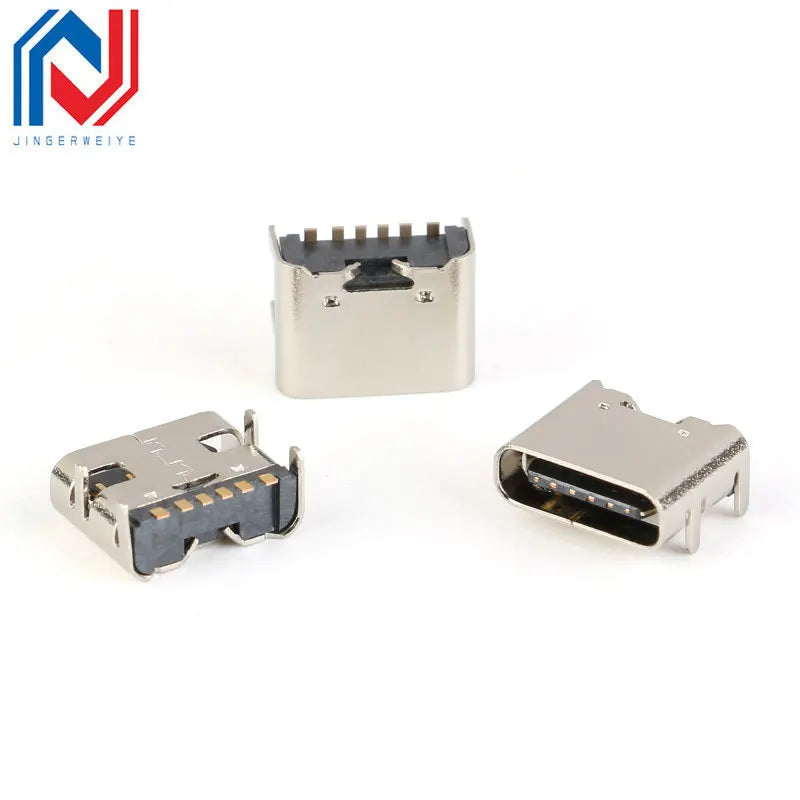 20/10/5pcs 6 Pin SMT Socket Connector Micro USB Type C 3.1 Female Placement SMD DIP For PCB Design DIY High Current Charging