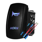 12V 24V Boat Trim Tabs Switch (ON)-OFF-(ON) Momentary Rocker Switch Waterproof Blue Light ON-OFF Toggle Switch With Harness