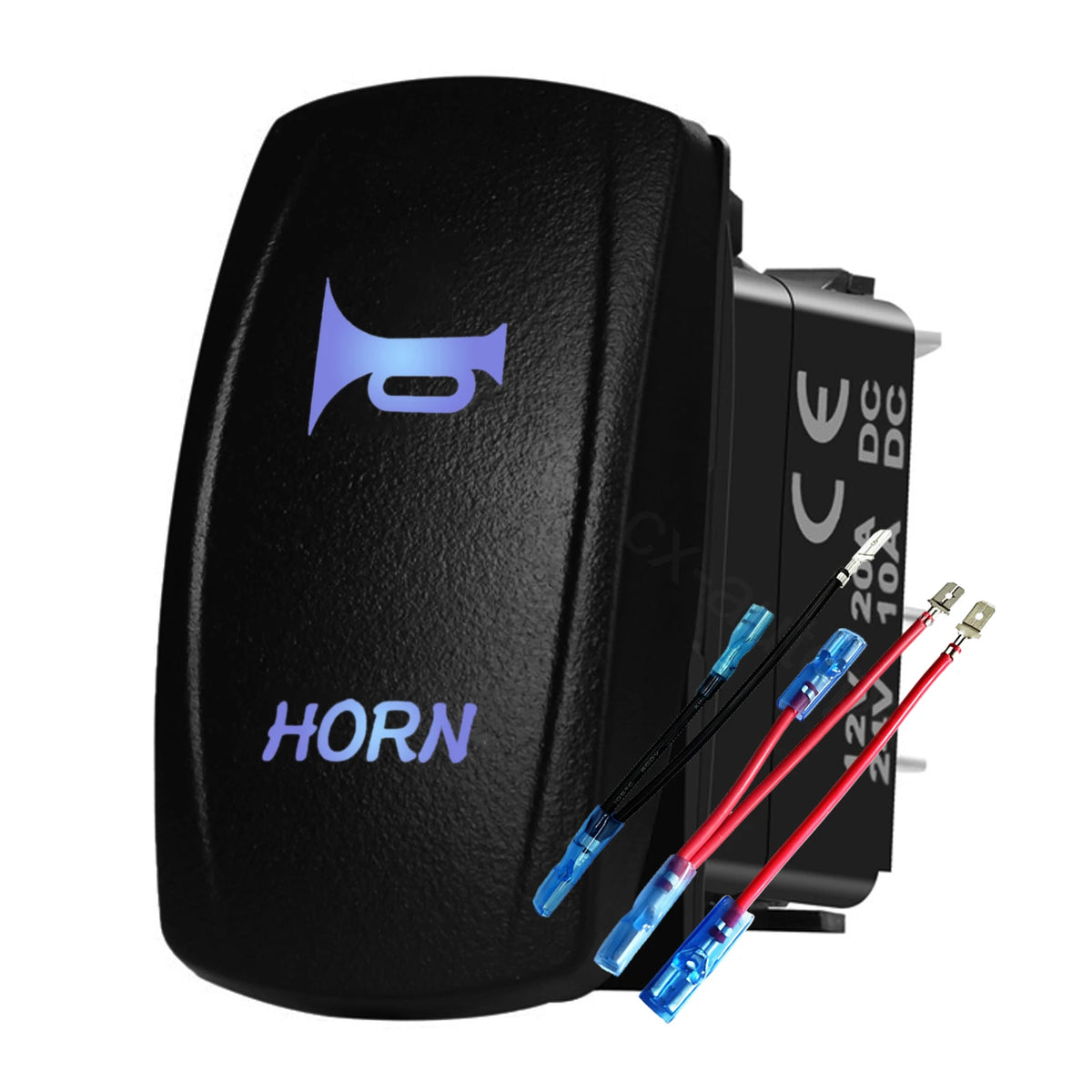12V 24V Boat Trim Tabs Switch (ON)-OFF-(ON) Momentary Rocker Switch Waterproof Blue Light ON-OFF Toggle Switch With Harness