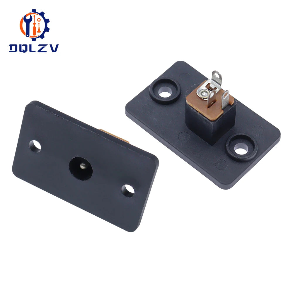DC-019A DC Power Socket Interface With Screw Holes Black Connector 5.5X2.1mm Female Adapter Equipment Product Charging Port