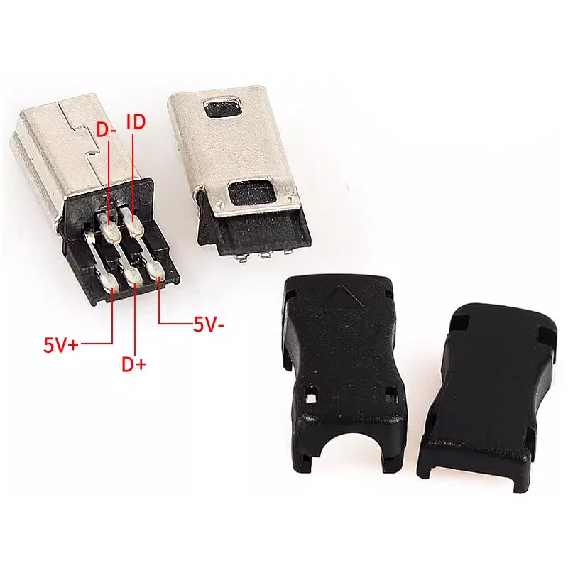 10PCS Mini USB SMT SMD DIP 5 Pin Female Mini Type B Socket Connector Plug Straight DIP Jack Tail Connector Plug-in MINI USB