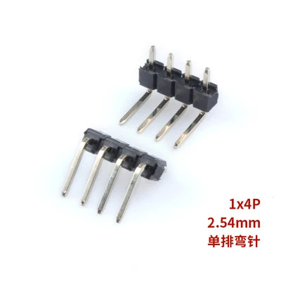 10pcs 2.54 mm Pitch 1x 40 Pin Right Angle Single Row Pin Header Male 90 Degrees Needle Connector 3P/4P/6P/8P/10P/15P/40P 1*40
