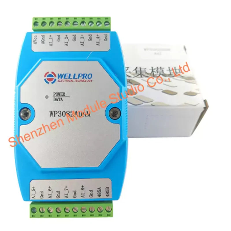 1PCS WP3082ADAM 8AI 0-20MA OR 4-20MA analog input module DIN RAIL RS485 MODBUS RTU communications