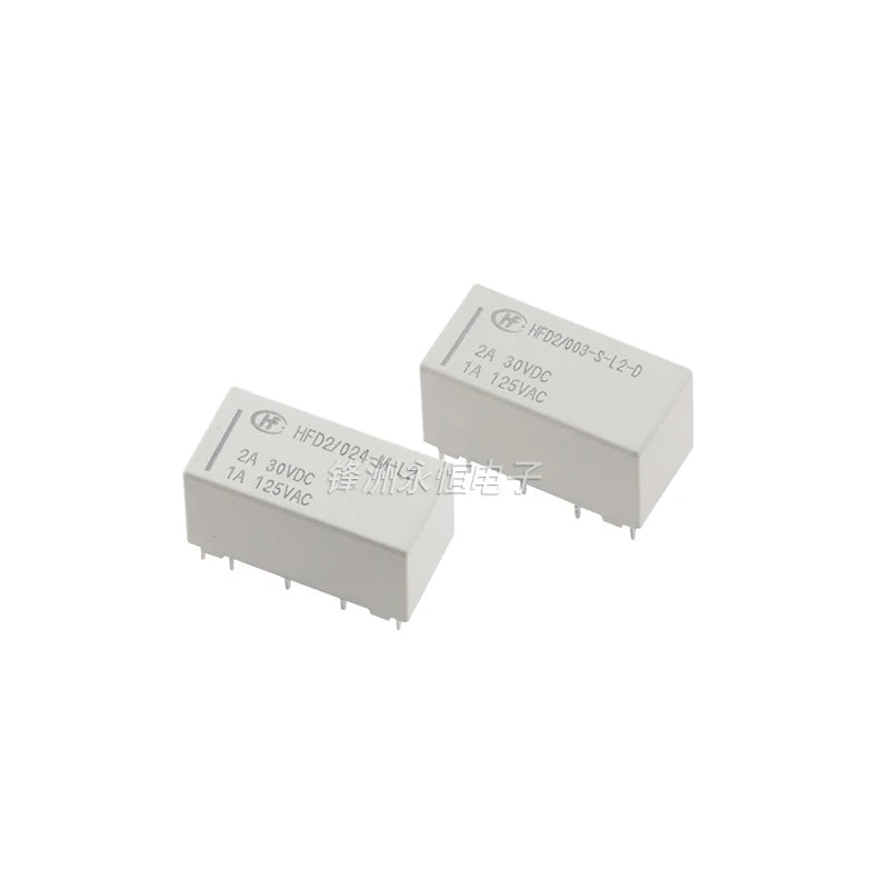 5PCS 5V Coil Bistable Latching Relay DPDT 30VDC 2A 1A 125VAC HFD2/003-S-L2-D HFD2/005-S-L2-D HFD2/012-S-L2-D HFD2/024-S-L2-D