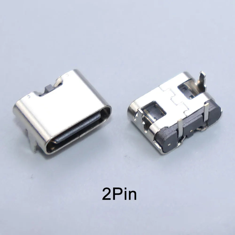 JCD 10PCS 2/6/16/24 Pin Type-C Charging Port USB-C Female Connector Charger Socket PCB Soldering SMD SMT DIY Repair Adapter