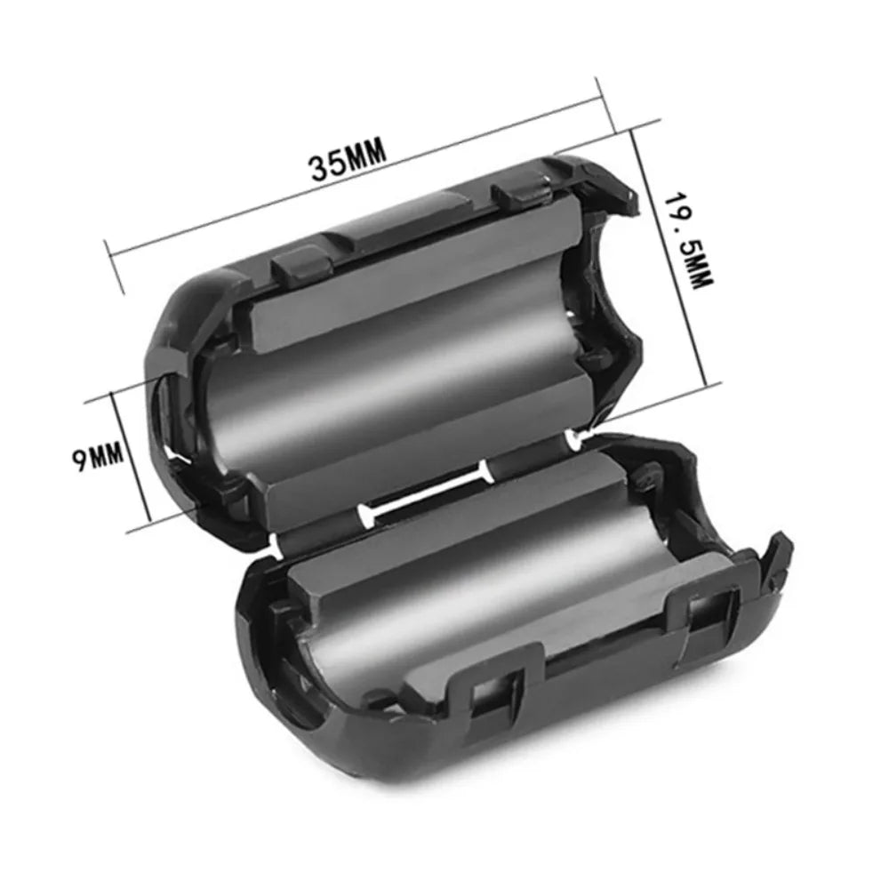 Snap Type Ring Core Ferrite Bead Clamp Black Anti-interference Choke Coil EMI RFI Noise Filters Holder