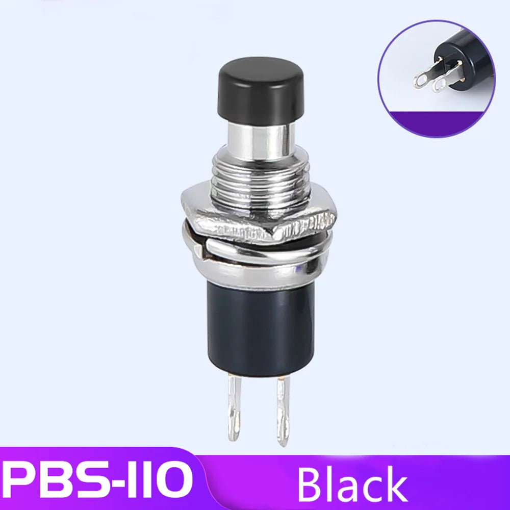 6PCS PBS-110 7MM Momentary Push Button Switch Press The Reset Switch Momentary ON OFF Push Button Micro Switch Normally Open