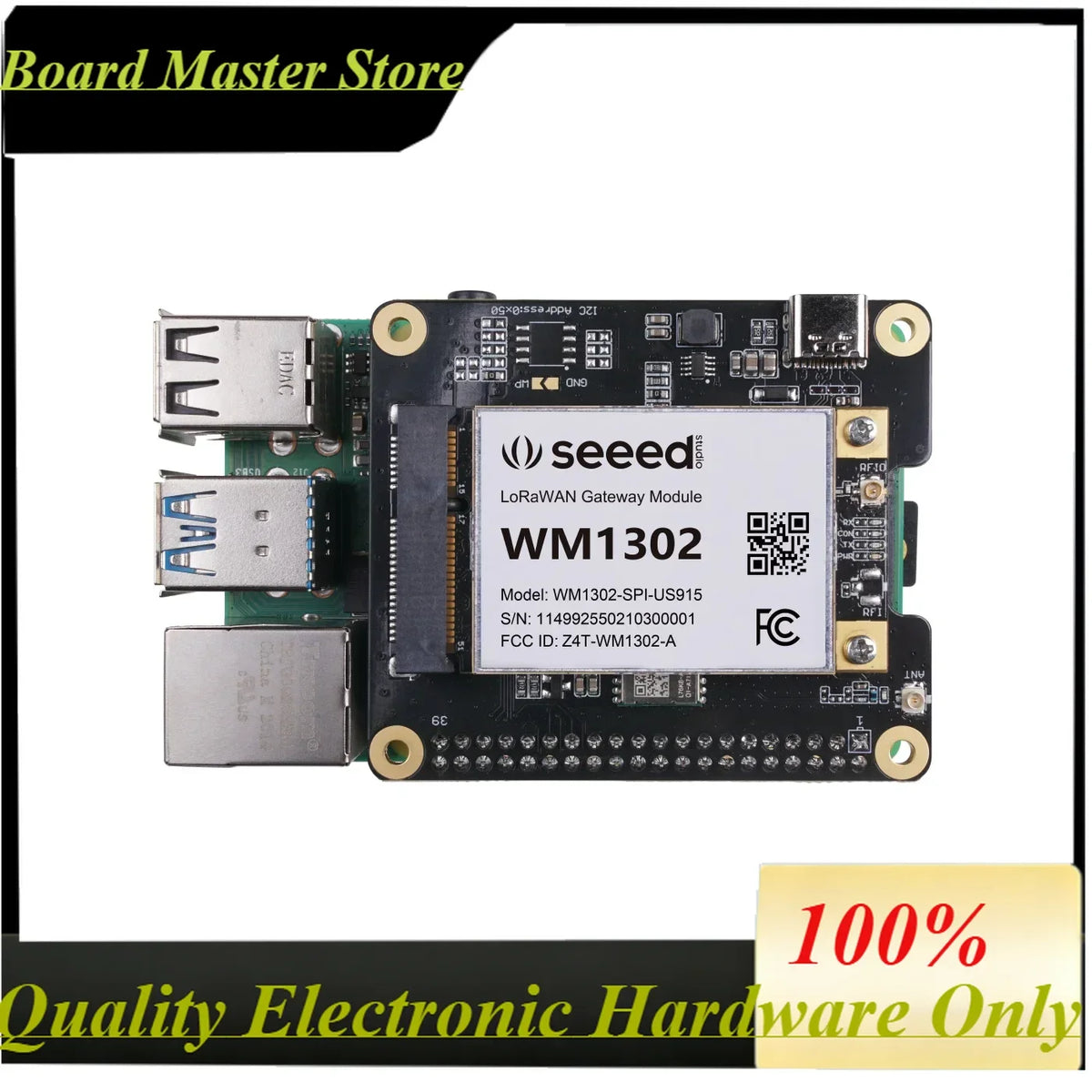 BoMaSWM1302 Raspberry Pi Hat, Add-on Board For WM1302 LoRaWAN Module, Based On LoRa Concentrator Semtech SX1302