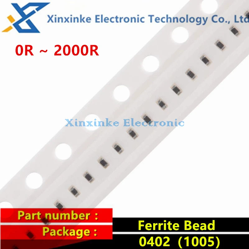 100PCS 0402 0603 0805 1206 SMD Ferrite Bead Magnetic Bead Inductor 0R/30R/60R/100R/600R/1K 1000/1500/2000 Ohm
