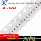 100PCS 0402 0603 0805 1206 SMD Ferrite Bead Magnetic Bead Inductor 0R/30R/60R/100R/600R/1K 1000/1500/2000 Ohm