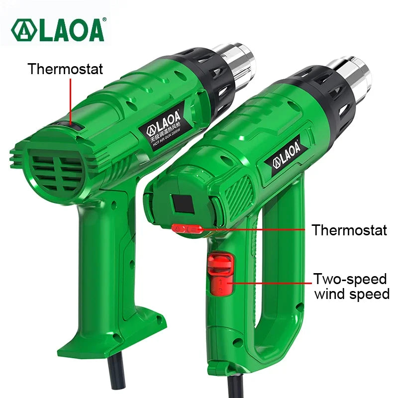 LAOA 2000W Digital Heat Gun Constant Temperatures Variable Industrial Electric Hot Air Guns for Pipe and Car Film Shrink Wrap