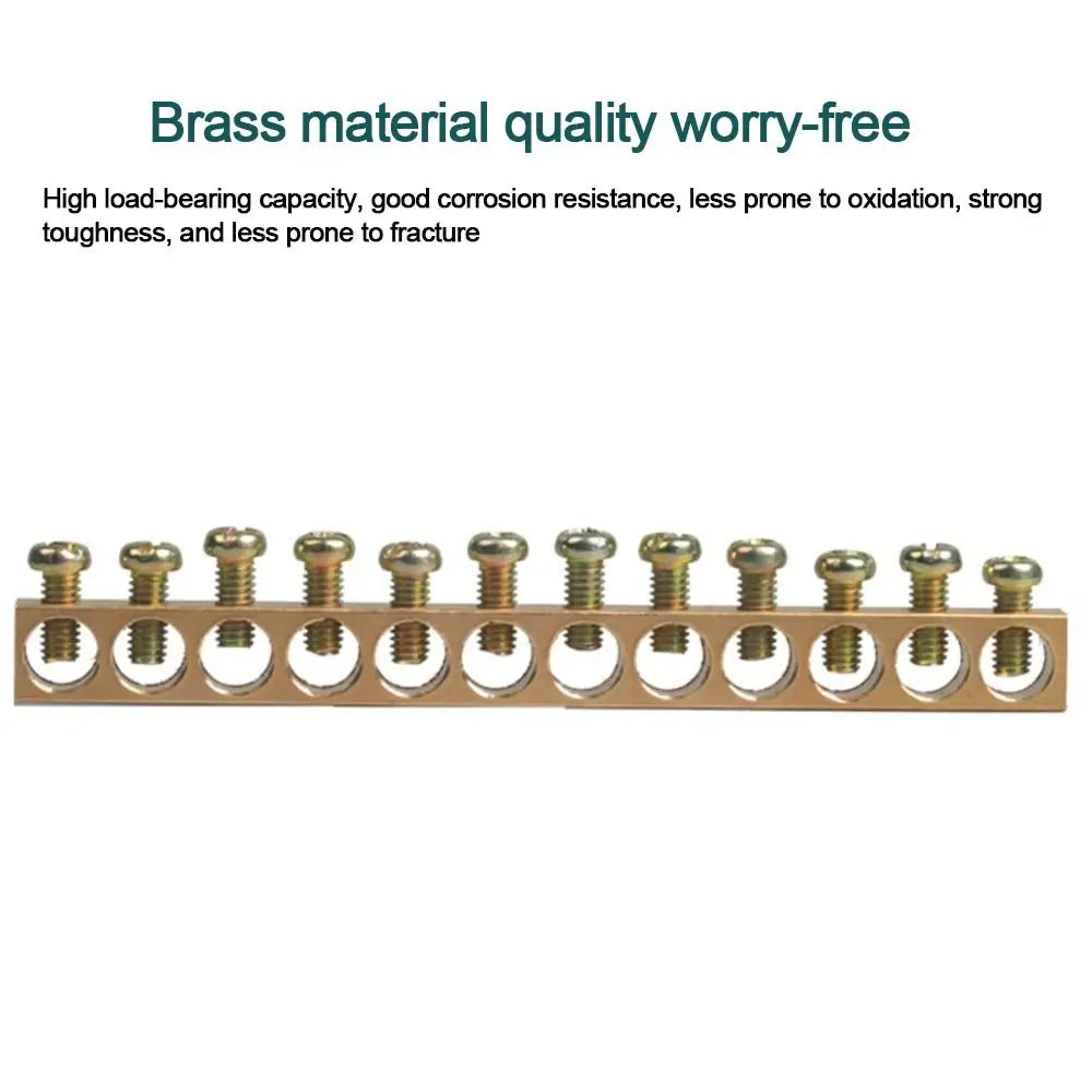 Earth Neutral 5-12 Hole Bridge Type Zero Line Ground Bar Grounding Copper Bar Distribution Box to Zero Terminal Block Connector