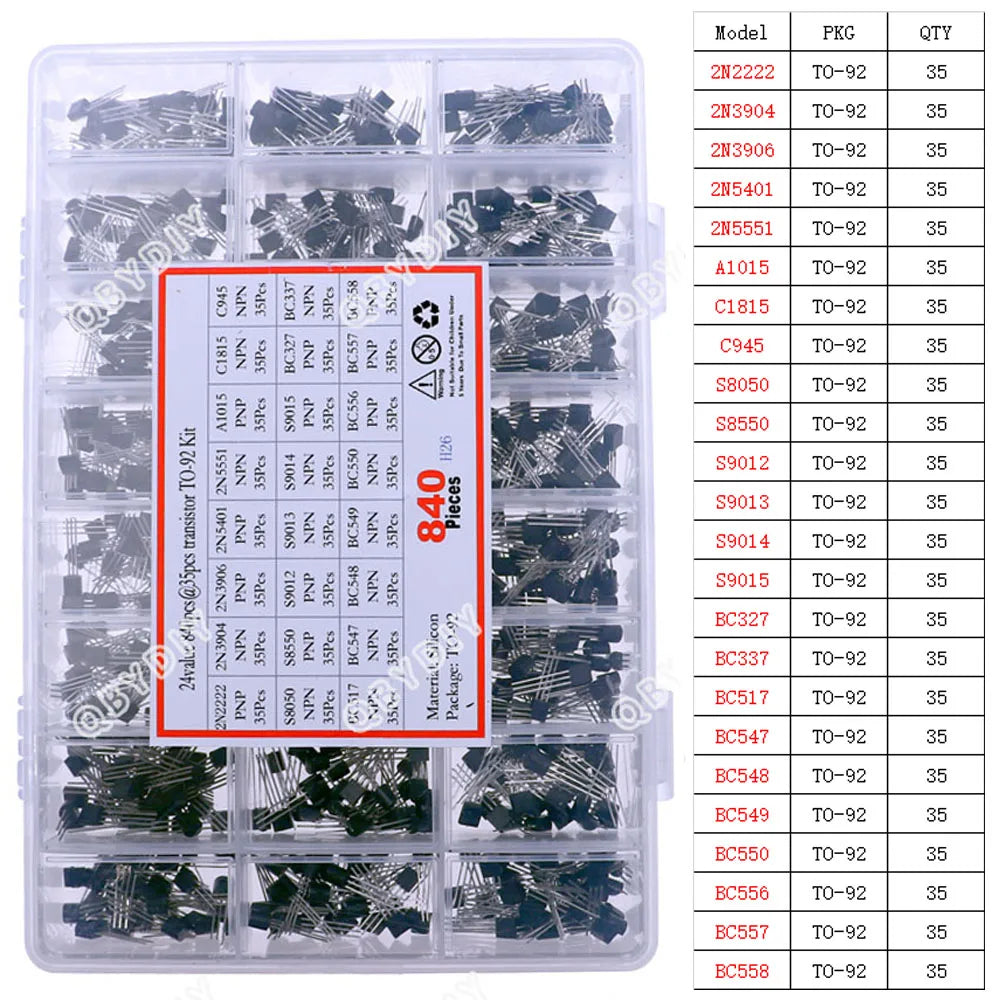 DIP SMD Mosfet Triode Thyristor PNP NPN Voltage Regulator Chip Transistor Assortment Kit SOT-23 TO-92 TO-126 TO-220 DIY Mix Set