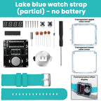 DIY Electronic Watch Kit 0.28'' LED Digital Tube Creative Watch Soldering Kit Microcontroller Watch Kit with Silicone Strap&Case