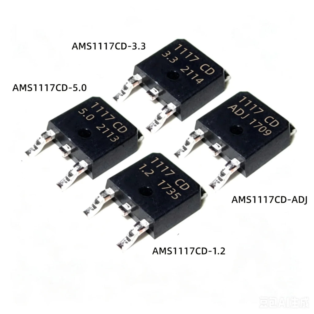 50/100Pcs AMS1117-1.2V 1.5V 1.8V 2.5V 3.3V ADJ SOT-223 SOT-89 AMS1117CD-5.0 TO-252 Adjustable/Fixed Low Dropout Linear Regulator