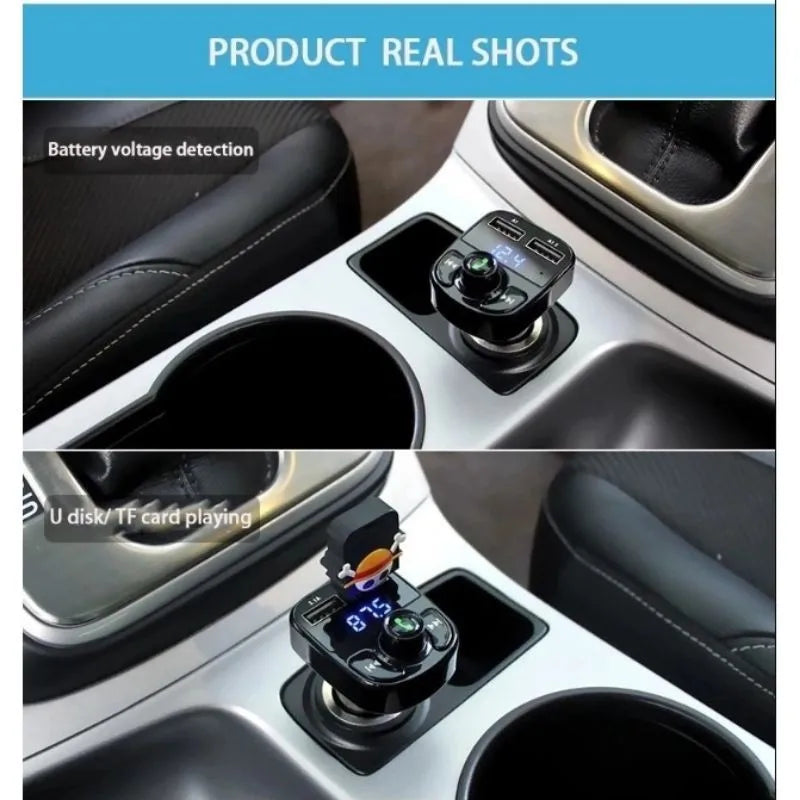 Wireless Bluetooth FM Transmitter MP3 Player With Hands-Free Calling Radio Receiver Dual USB Charger & Music Stereo Adapter