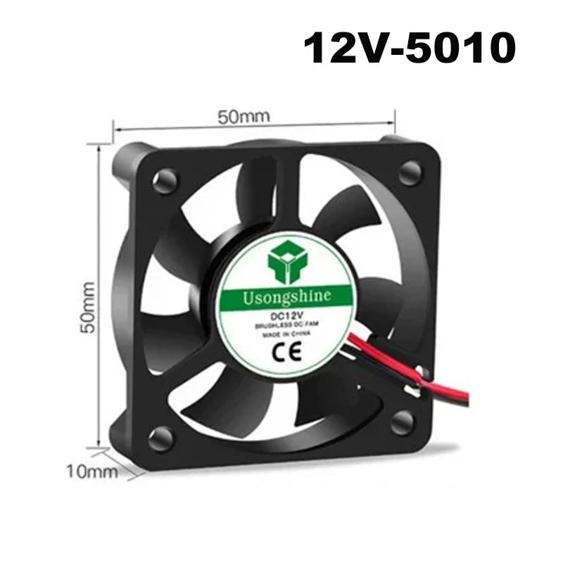 5010/4020/4010/3010 5V/12V/24V Cooling Turbo Fan Brushless 2Pin For 3D Printer Extruder DC Cooler Blower Part Plastic Fans